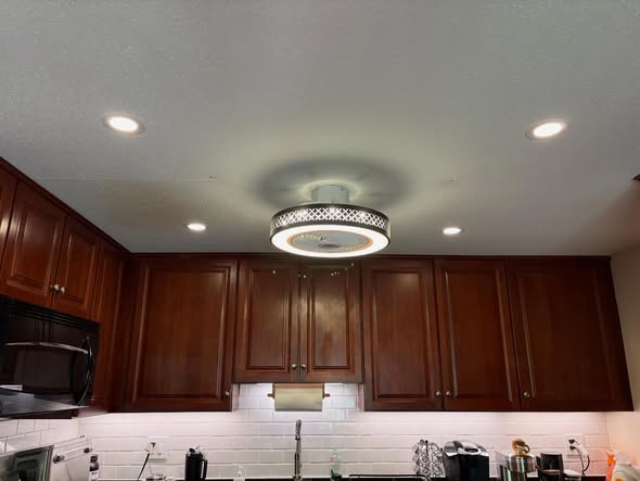 Kitchen rewire recessed lights fan installation MA NH